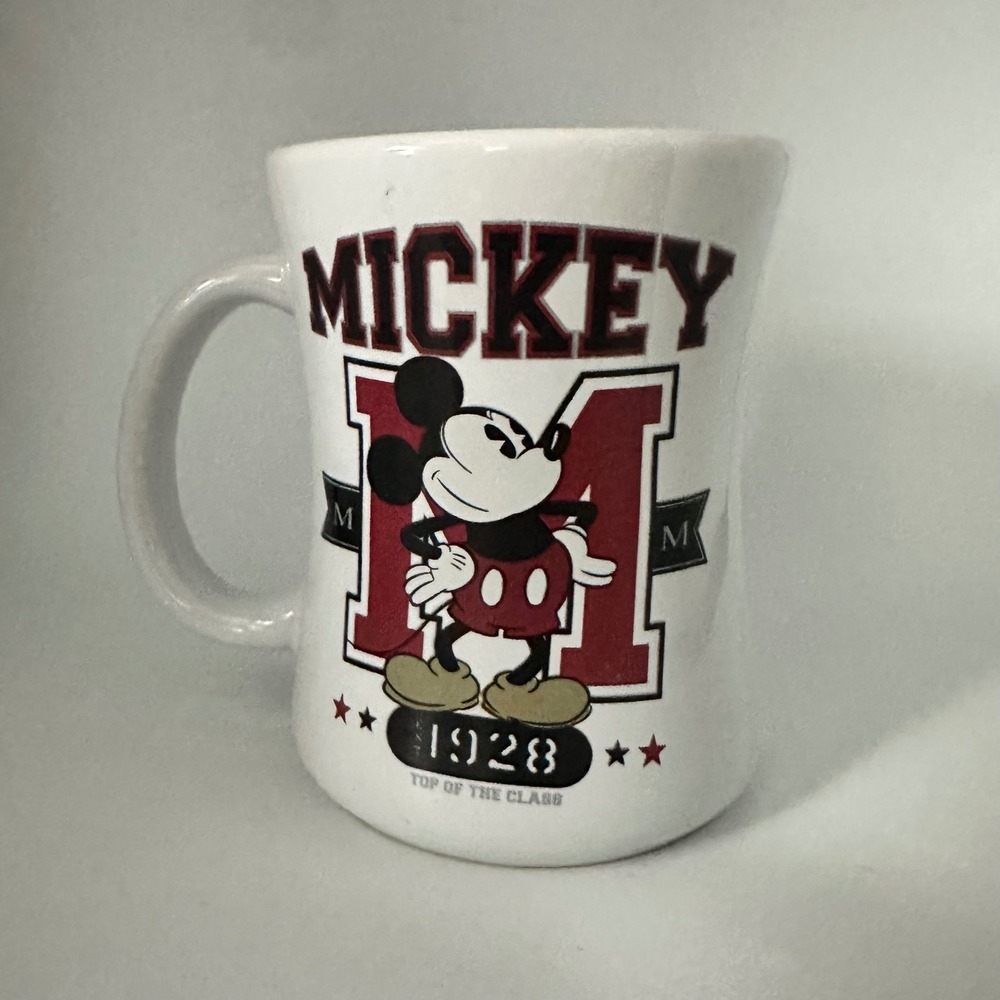 Disney Store Mickey Mouse 1928 Top of the Class Ceramic Coffee Mug White Maroon - Picture 4 of 7